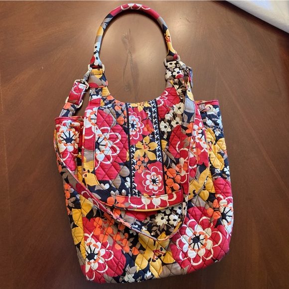 Vera Bradley Red and Yellow Floral Tote Bag - Picture 3 of 10